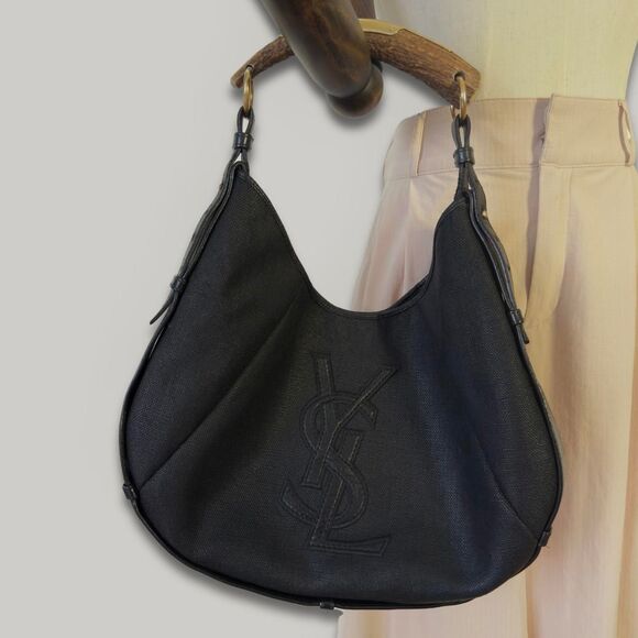 YSL Mombasa Black Canvas Hobo Bag — Tom Ford Era 100% authentic - Picture 1 of 8